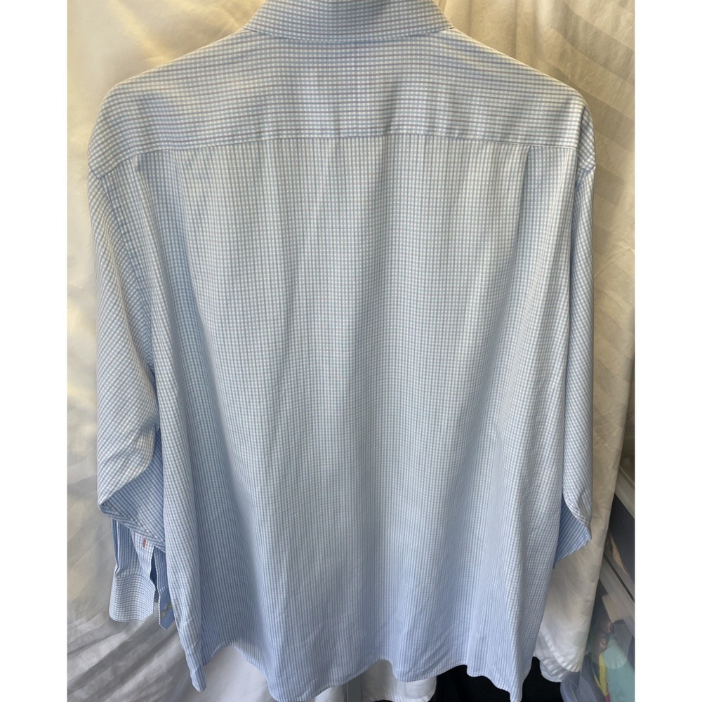 Tommy Bahama Mens 17.5 32 /33 Blue Check 100% Cotton LS Button Up Shirt Classic - Picture 12 of 16